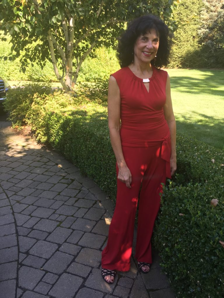 Linda Eisen in Grenadine jumpsuit